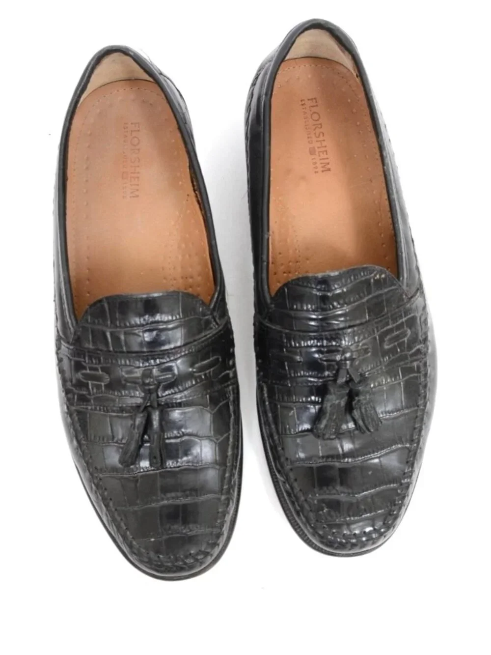 Florsheim‎ Pisa Moc Toe Black Leather Loafer Men's 9D Preppy Old Money Academia